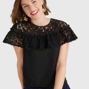 Draper James- Ruffle lace top
